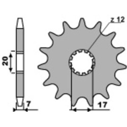 Pignon PBR acier anti-boue...