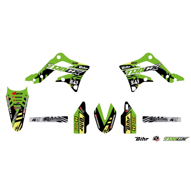 Kit déco KUTVEK Tracx vert Kawasaki KX450F
