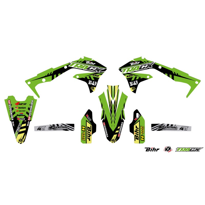 Kit déco KUTVEK Tracx vert Kawasaki KX450F