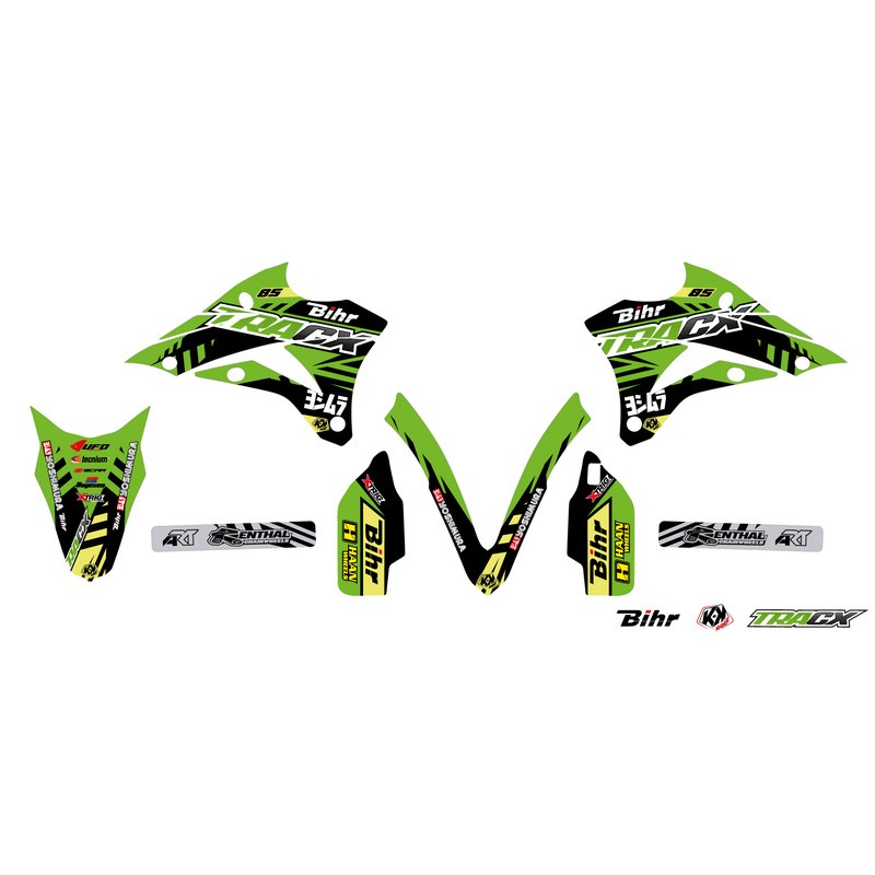 Kit déco KUTVEK Tracx vert Kawasaki KX85