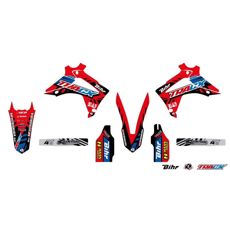 Kit déco KUTVEK Tracx rouge Honda CRF450R