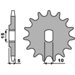 Pignon PBR acier standard...