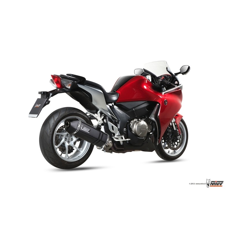 Silencieux MIVV Speed Edge inox noir/casquette carbone Honda VFR1200