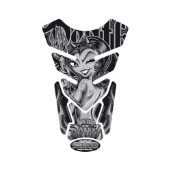 Protection de réservoir Diablesse 4 pièces Noir/Gris