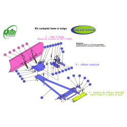 Kit Lame à Neige Multifonction 1.83m Quadrax 500 XUV Kymco Quad Quebec SSV