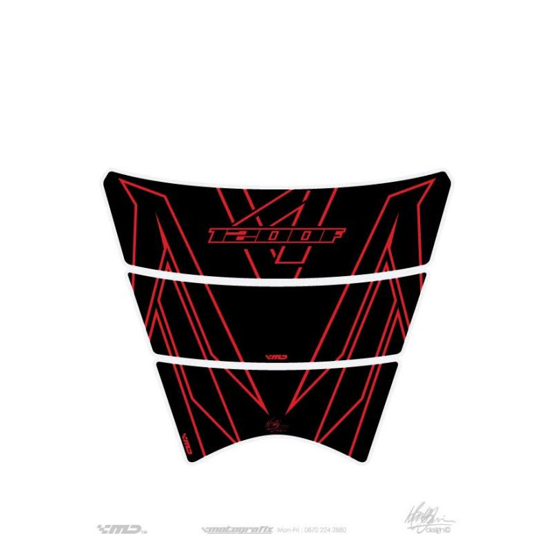 Protection de réservoir Honda Noir Rouge 3 pièces