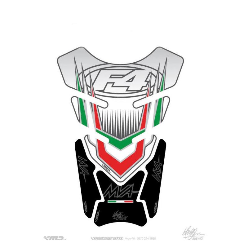 Protection de réservoir MV Agusta Blanc 4 pièces