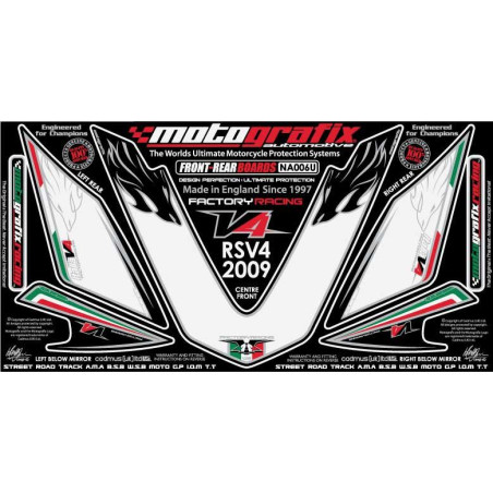 Kit Déco Avant et Arrière Motografix RSV4 Aprilia