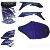 Kit Déco YAM 450 BLANC BLEU avec Housse de Siège Bleue