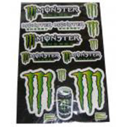Planche adhésifs déco MONSTER 15 pcs 29x44 cm
