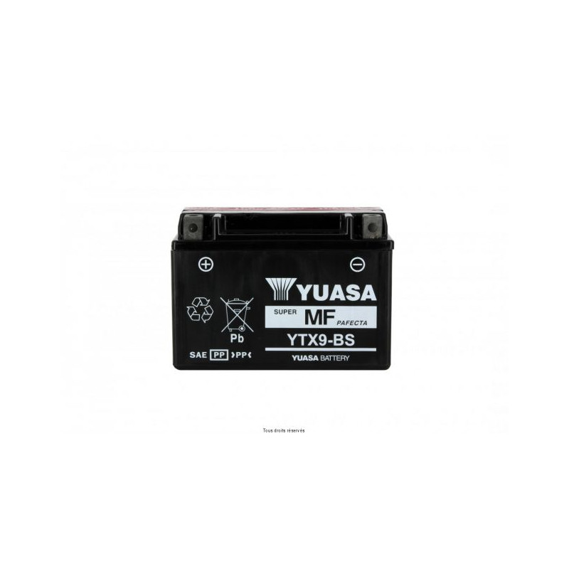 Batterie YTX9-BS Yuasa sans entretien livrée avec pack acide