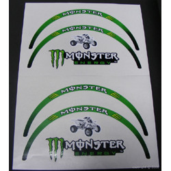 Planche d autocollants MONSTERpour jante quad 10