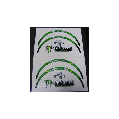 Planche d autocollants MONSTERpour jante quad 10