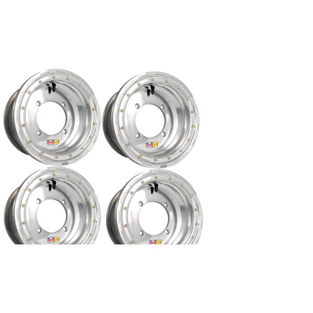 Lot de 4 Jantes Ultimate Beadlock Argent Douglas 14x7 4x156 5+2 SSV Quad