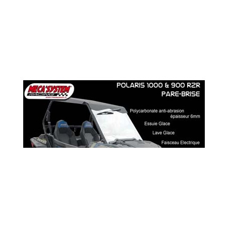 Pare Brise Polycarbonate Essuie Glace 110° + Lave Glace RZR1000 Turbo Polaris jusqu'à 2018