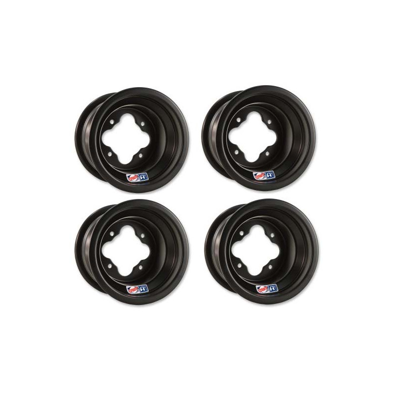 Pack 4 Jantes Aluminium Douglas A5 Black Noir 10x5/ 9x8 Polaris