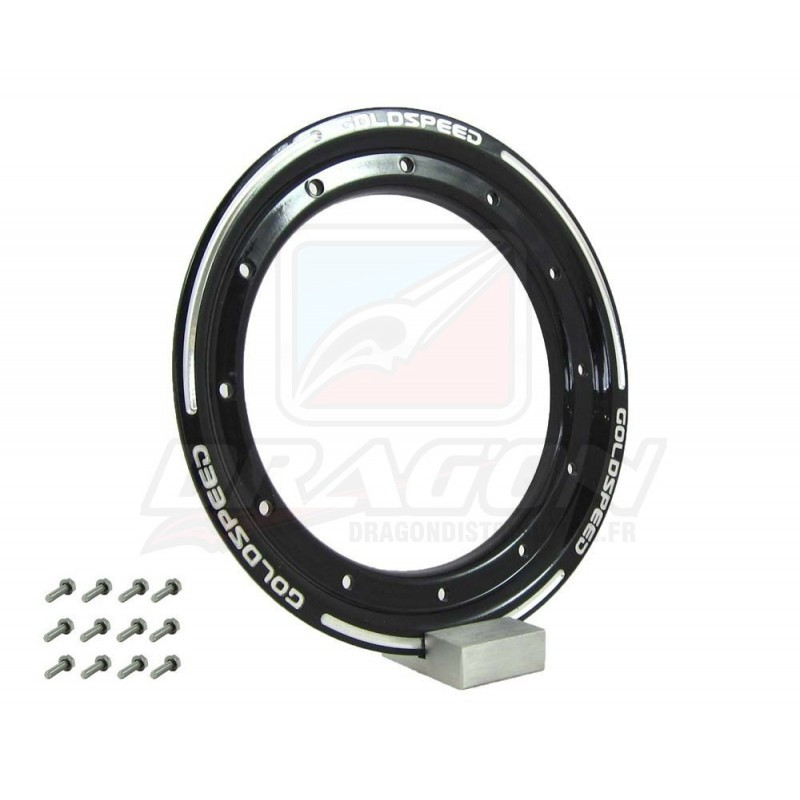 Frette aluminium Beadlock 10 pouces NOIRE Goldspeed
