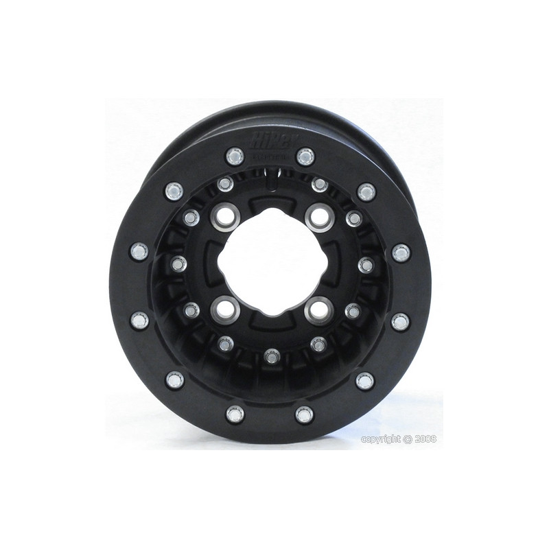 Jante arrière Beadlock HiPer CF1 9x8 4-115 3+5 noire Quad