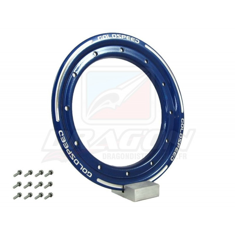 Frette Aluminium Beadlock 9 pouces BLEU Goldspeed