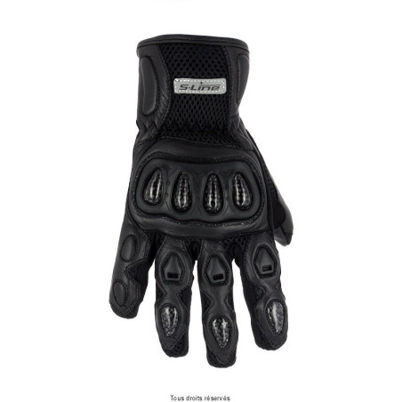 Gants Route été Noir Cuir S-Line Homologué Route