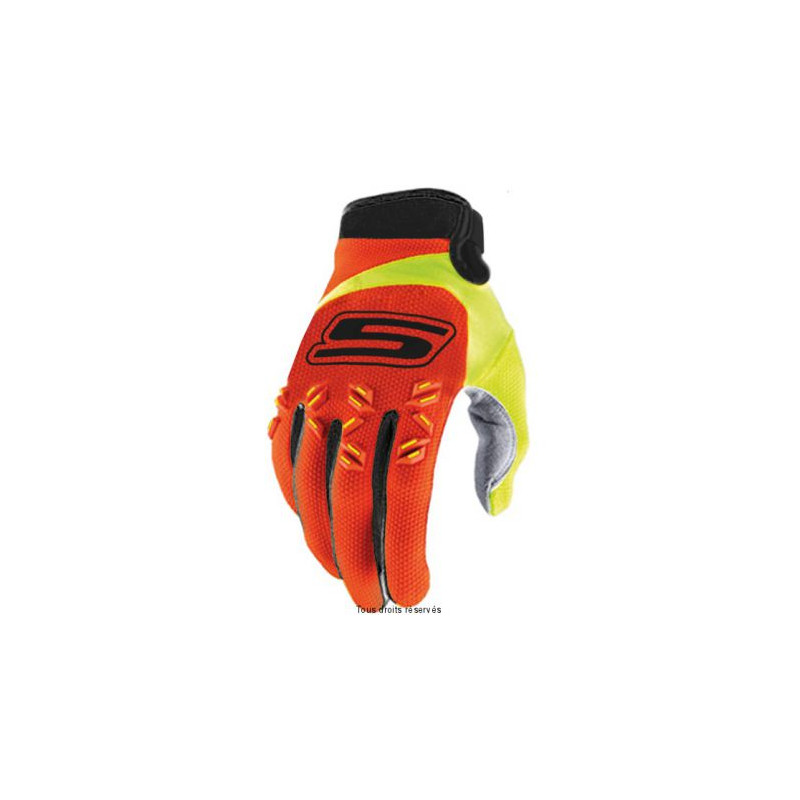 Gants Orange-Jaune Fluo Homologué CE Enduro Cross