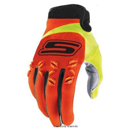 Gants Orange-Jaune Fluo Homologué CE Enduro Cross