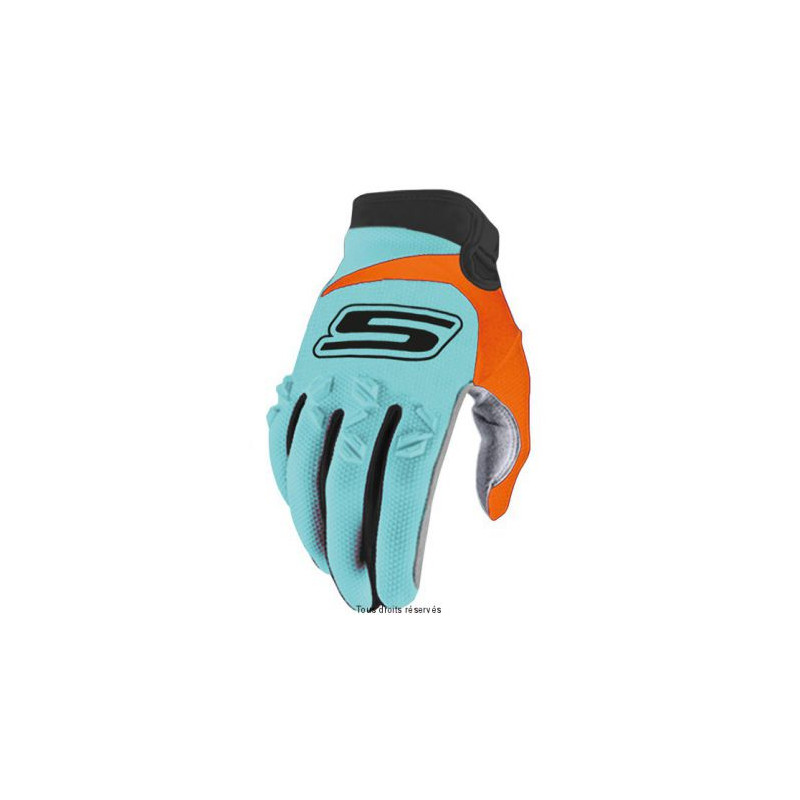 Gants Bleu Orange Homologué CE Enduro Cross