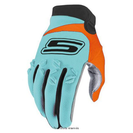 Gants Bleu Orange Homologué CE Enduro Cross