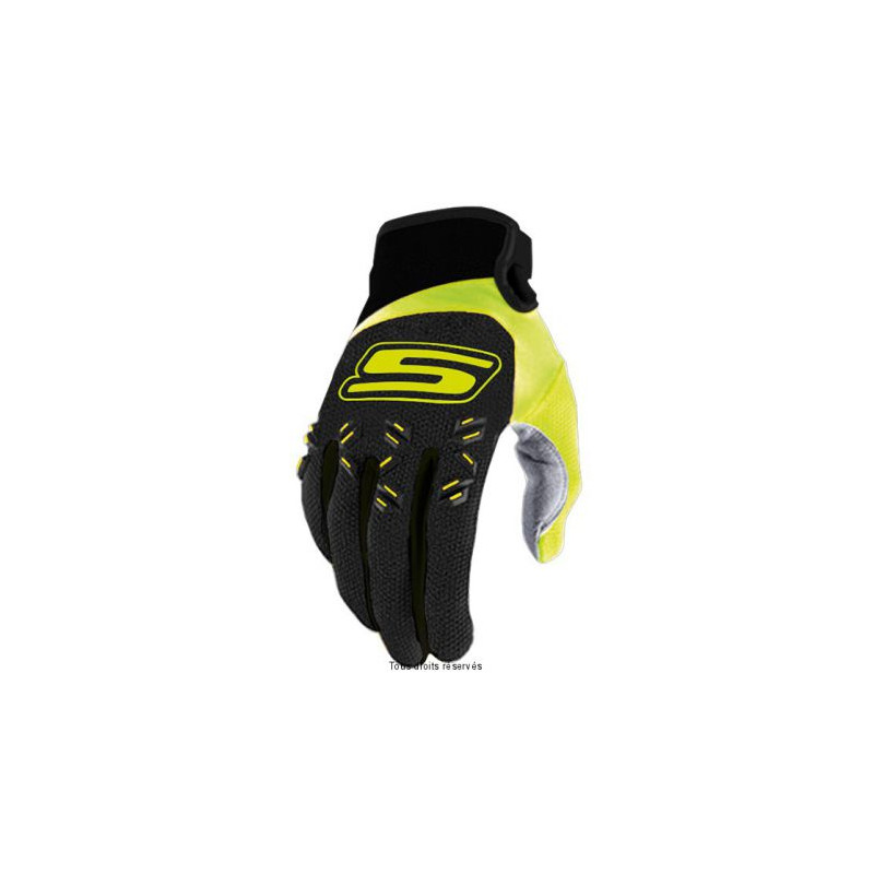 Gants Noir Jaune Fluo Homologué CE Enduro Cross