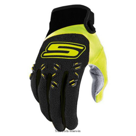Gants Noir Jaune Fluo Homologué CE Enduro Cross