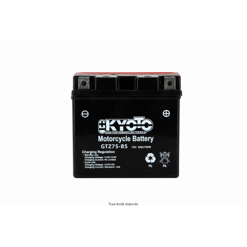 Batterie YTZ7-S Kyoto sans entretien avec acide