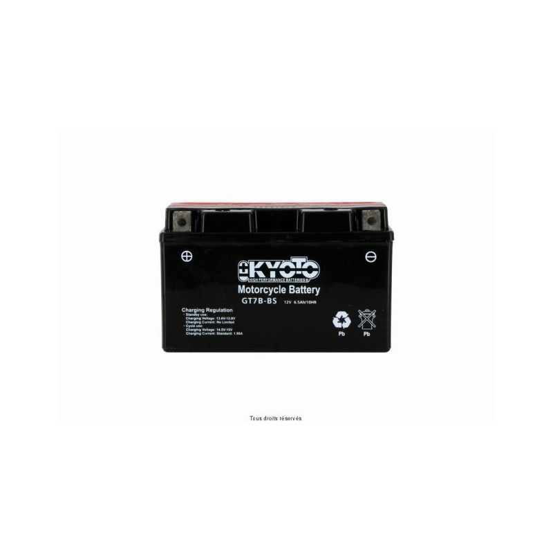 Batterie YT7B-BS sans entretien avec pack acide