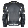 Blouson cuir Racing GP SERIE Noir/Blanc/Jaune Fluo S-LINE Moto Route
