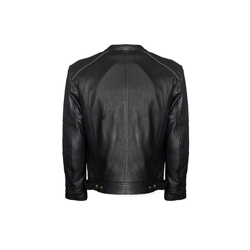 Blouson Cuir Homme VINTAGE Noir S-LINE Moto Route