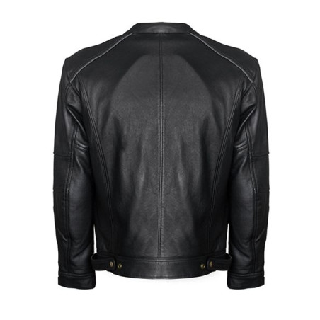 Blouson Cuir Homme VINTAGE Noir S-LINE Moto Route
