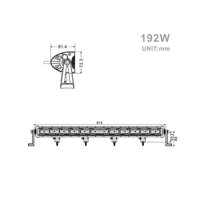 Projecteur Rectangulaire LED 192W 15750 Lumen Epistar LED 81cm
