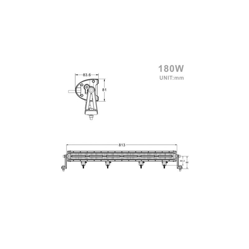 Projecteur Rectangulaire LED 180W 16200 Lumens Epistar LED Quad SSV 180W 82cm