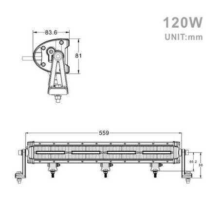 Projecteur Rectangulaire LED 120W 10800 Lumen Epistar LED 56cm