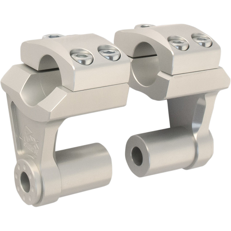 Pontets Réhausseurs ROX DELUXE +51mm SILVER Pontet 22mm Pour Guidon 22mm