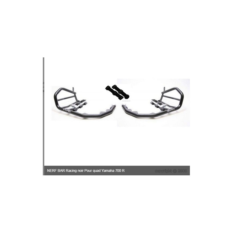 Paire de Nerf Bars PRO PEGS SILVERTEC Black 700 Raptor YFM-R Yamaha