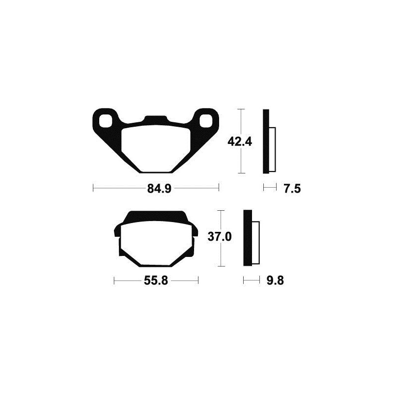 Plaquettes de frein Arrière métal fritté Yamaha 300 Grizzly