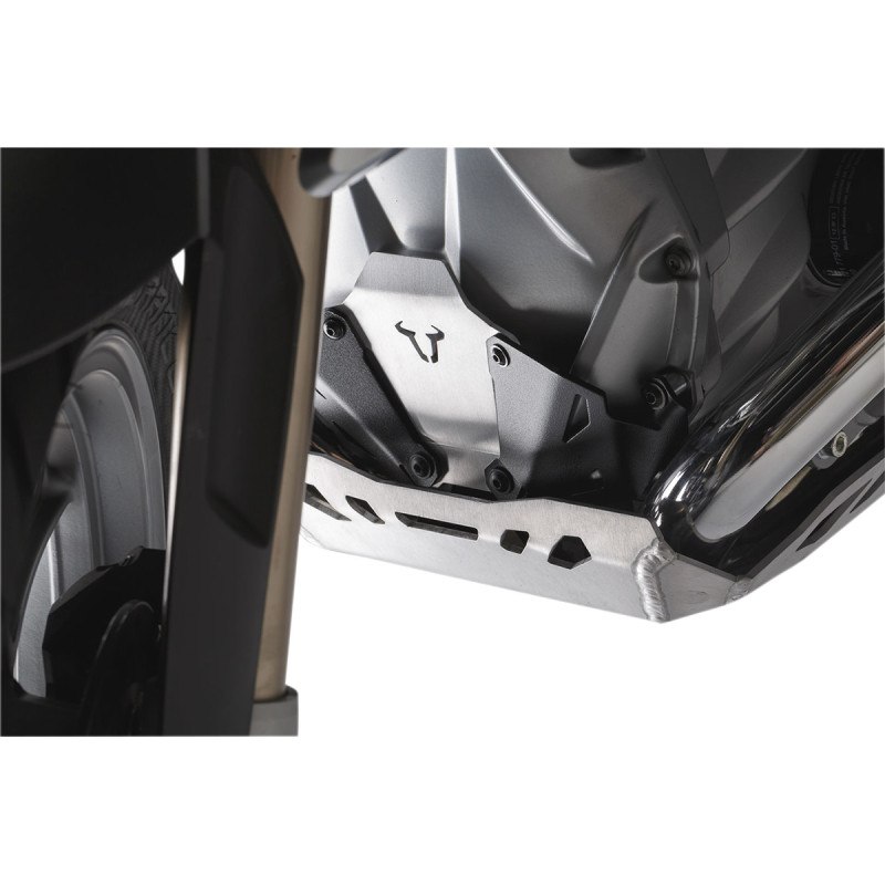 Extension avant de protection de moteur. Noir/Gris. BMW R1200 (12-), R1250 (18-)