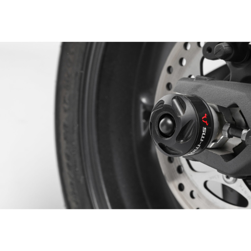 Roulettes de protection pour bras oscillant. Noir. Street Triple (12-) / Rx, Daytona (15-)