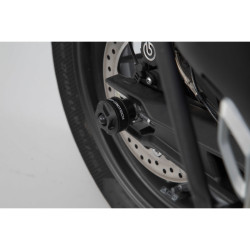 Roulettes de protection pour bras oscillant. Noir. Triumph Tiger 800 (10-) / 900 (19-)