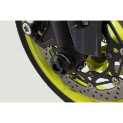 Roulettes de protection de fourche. Noir. Yamaha YZF-R1 (15-) / MT-10 (16-)