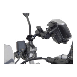 Kit boule 1" support rétroviseur. Kit de fixation M8/M10 sur rétroviseur. Noir