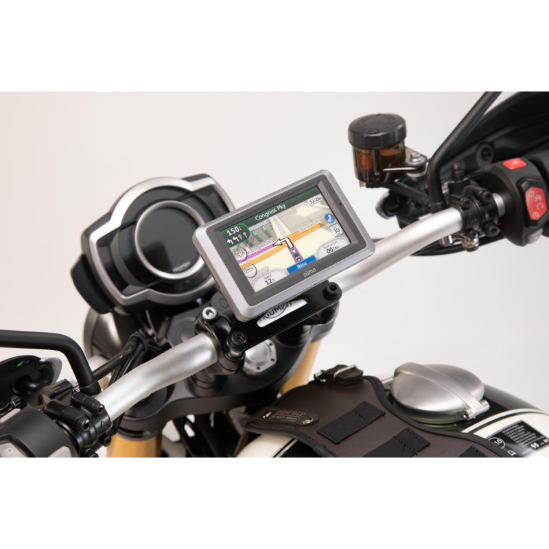 Support GPS pour guidon. Noir. Modéles Honda / Suzuki / Triumph