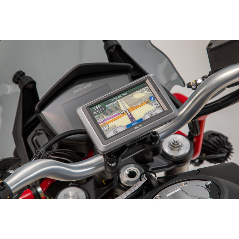 Support GPS pour guidon. Noir. Moto Guzzi V85 TT (19-)