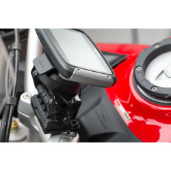Support GPS pour guidon. Noir. Ducati Multistrada 1200 / 950 / 1260