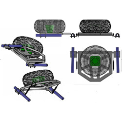 Support Roue de Secours Avec Vérin RZR PRO XP Polaris Fabrication française